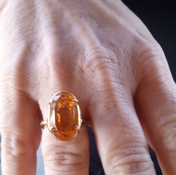 Natural Citrine and 14k Yellow Gold - Picture 6 of 7